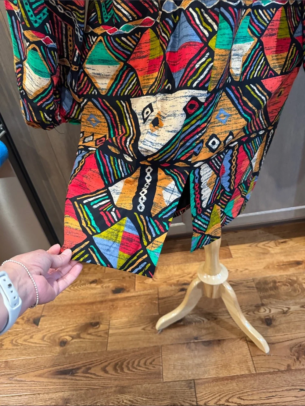 MAE OTTI-AFRICAN PRINT puffed long sleeve DRESS - Picture 14 of 16